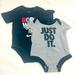 Nike One Pieces | Nike 2 Pack Onesies Size 6/9 Months Preloved | Color: Black/Gray | Size: 6-9 Months