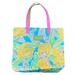 Lilly Pulitzer Bags | Lilly Pulitzer For Estee Lauder Lemon Print Tote Bag Floral Yellow Green Blue | Color: Green/Yellow | Size: 16.5" X 14" X 4.5"