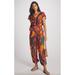 Anthropologie Pants & Jumpsuits | Anthropologie Farm Rio Ruffled Tropical Print Jumpsuit Size Medium | Color: Brown/Pink | Size: M