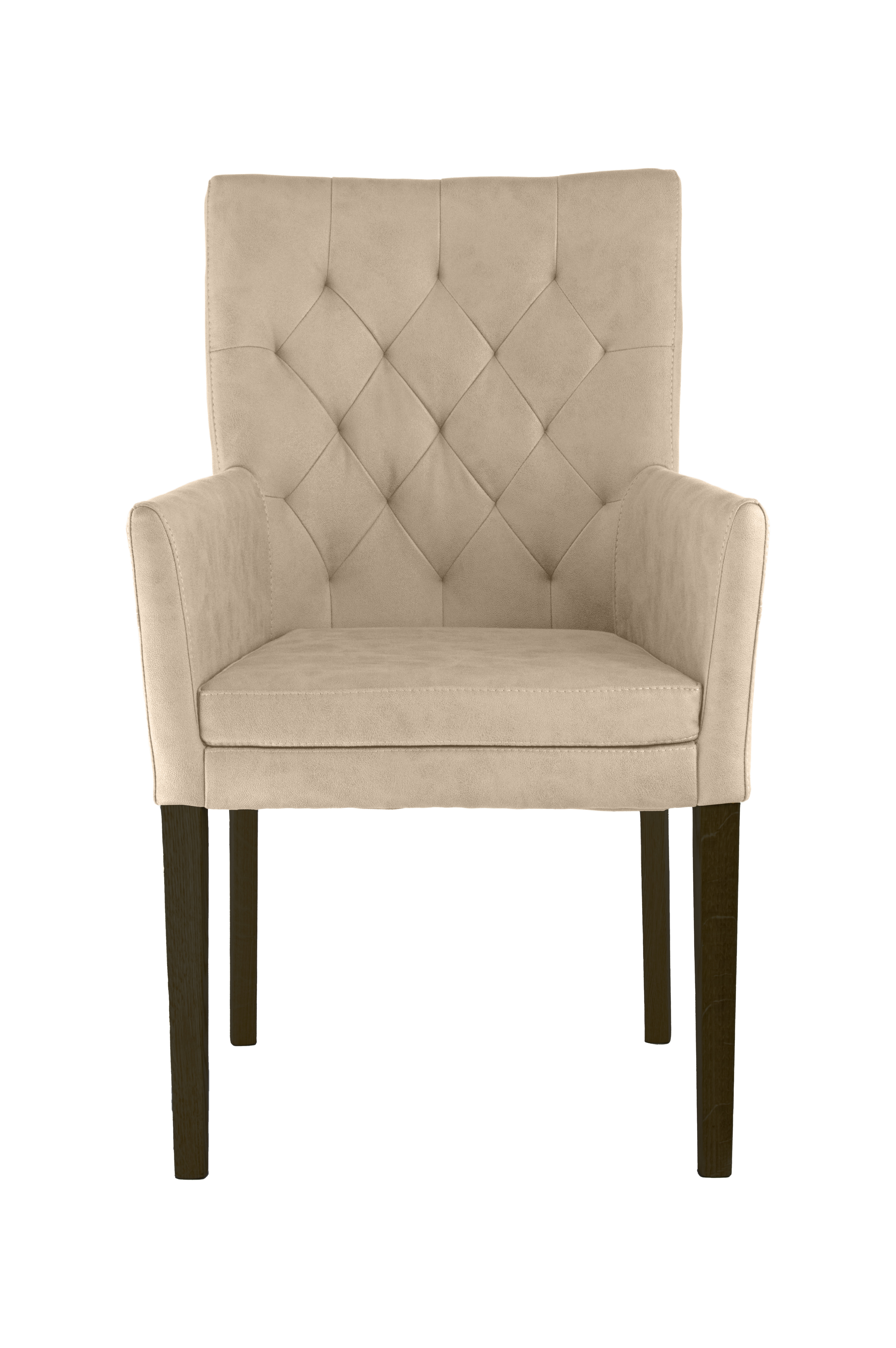 Armlehnstuhl HOME AFFAIRE "Colorado", beige (beige, wenge), B:60cm H:94,5cm T:60cm, Polyester, Stühle, Armlehnstuhl, Gestell aus Massivholz