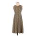 Danny & Nicole Casual Dress - A-Line Crew Neck Sleeveless: Brown Dresses - Women's Size X-Small