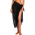 Robe de plage longue et courte Sarong Cover-up pour les maillots de bain écharpe transparente