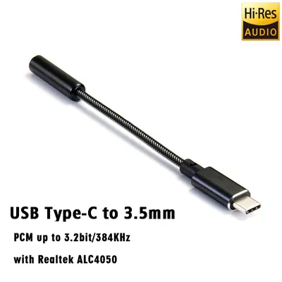 Realtek-Convertisseur audio numérique ALC4050 PCM 32bit/384K radiateur USB de type C à 3.5mm prise