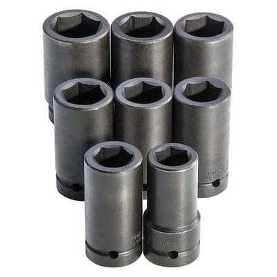 PROTO J76104 1" Drive Deep Impact Socket Set, Metric, 8 pcs