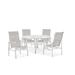 Aspen Sling 5 Piece Dining Set with 4 Ultra High Back Dining Chairs, and 60-inch Round Dining Table