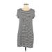 wasabi + mint Casual Dress - Shift Scoop Neck Short sleeves: Gray Print Dresses - Women's Size Medium