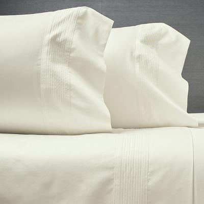 Set of 2 Channel Stitch Sateen Pillowcases - White...
