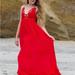 Free People Dresses | Free People Sm Dress Adella Maxi Slip Dress, Bright Red Nwt! Fits Small-Med Lace | Color: Red | Size: S