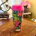 Lilly Pulitzer Dining | Lilly Pulitzer Travel Mug Cup Tropical Floral | Color: Blue/Pink | Size: Os