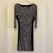 Ralph Lauren Dresses | Lauren Ralph Lauren Sz 2 Neutral Geometric Elegant 3/4 Sleeve Shift Midi Dress | Color: Black | Size: 2