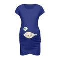 Pregnancy Women Maternity Cartoon sleeveless Letter Dress Print Nusring Dress Maternity dress of Maternity Tops