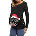 Pregnancy Sleeve Top Letter Shirt Maternity Womens Print Casual Long Christmas Dress T Tunic Maternity blouse