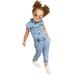 Toddler Girl Jumpsuits Baby Girl Rainbow Outfit Toddler Girls Sleeveless Solid 1 Pieces Romper Kids Denim Jumpsuit Clothes Big Girl Summer Outfits