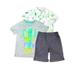 Toddler Boys Cactus & Popsicle Outfit Button Front Shirt T-Shirt & Shorts Set 5T