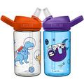 Camelbak 2 Eddy+ Kids Straw Bottles - Dinosaurs & Royal/Twin Pack Children Child Boy Girl Junior Infant Flask Drink Water Juice Cup BPA Free Non Leak Spill School Safe Reusable Eco Friendly