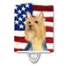 USA American Flag with Silky Terrier Ceramic Night Light