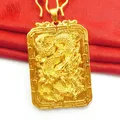 Pendentif Dragon plaqué or jaune 24 carats pour hommes pendentif de luxe ne se décolore pas