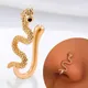 Faux Piercing en cuivre pour femmes 1 pièce anneau de nez serpent doré Clip d'oreille manchette