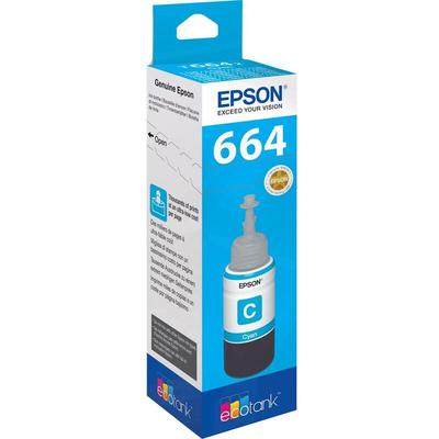 Epson - Encre de recharge T6642 dorigine cyan C13T66424010