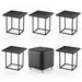 Aosijia 5 in 1 Nesting Ottoman Cube Chair Stackable Stools Square Ottoman Bench Foot Stool with Wheels for Living Room Dining Room Black