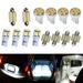 14PCS Ultra Bright T10&31mm Dome Map License Lights LED Interior Package Kit US