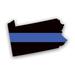 Pennsylvania State Shaped The Thin Blue Line Sticker Decal - Self Adhesive Vinyl - Weatherproof - Made in USA - police first responder law enforcement support pa v2