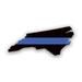 North Carolina State Shaped The Thin Blue Line Sticker Decal - Self Adhesive Vinyl - Weatherproof - Made in USA - police first responder law enforcement support nc v2