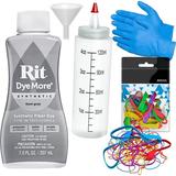 Synthetic Rit Dye More Liquid Fabric Dye - Ultimate Synthetic Rit Dye Accessories Kit - Available in Multiple Colors - 7 Ounces - Frost Gray