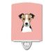 Caroline s Treasures BB1261CNL Checkerboard Pink Jack Russell Terrier Ceramic Night Light 6x4x3 multicolor