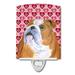 Caroline s Treasures SS4491CNL Bulldog English Hearts Love Valentine s Day Ceramic Night Light 6x4x3 multicolor