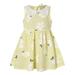 Efsteb Summer Infant Toddler Girls Dress Baby Casual Sleeveless Doll Collar Floral Print Vest Dress Cute Kids Girls Princess Dress Yellow 18-24 Months