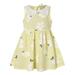 Efsteb Summer Infant Toddler Girls Dress Baby Casual Sleeveless Doll Collar Floral Print Vest Dress Cute Kids Girls Princess Dress Yellow 12-18 Months