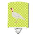 Beltsville Small White Turkey Hen Green Ceramic Night Light