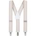 Holdâ€™em Suspenders for Boys and Baby-Leather Metal Clip - Beige and White Striped (26 )