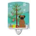 Caroline s Treasures BB4242CNL Merry Christmas Tree Brindle Boxer Ceramic Night Light 6x4x3 multicolor