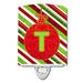 Caroline s Treasures CJ1039-TCNL Christmas Oranment Holiday Initial Letter T Ceramic Night Light 6x4x3 multicolor