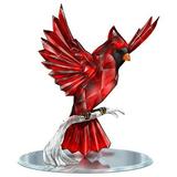 The Hamilton Collection Beauty of the Garnet Crystalline Cardinal Figurine with Mirror Base by Blake Jensen 4-inches