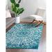 Rugs.com Monte Carlo Collection Rug â€“ 6 x 9 Turquoise Medium Rug Perfect For Living Rooms Large Dining Rooms Open Floorplans