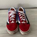 Vans Shoes | Cute Van Tennis Shoes Size 4 | Color: Black/Blue/Red/White | Size: 4bb