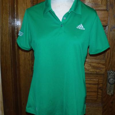 Adidas Skirts | Adidas Golf Cbs Sport Women's Masters Green Button Golf Sports Polo Shirt Size L | Color: Green | Size: L