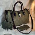 Dooney & Bourke Bags | Authentic Large Green Dooney & Bourke Purse Handbag Jaquard Crest | Color: Green | Size: 17" X 10" X 7"