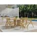 Marine Grade Barbuda 7 pc Round Teak Foldable Dining Set