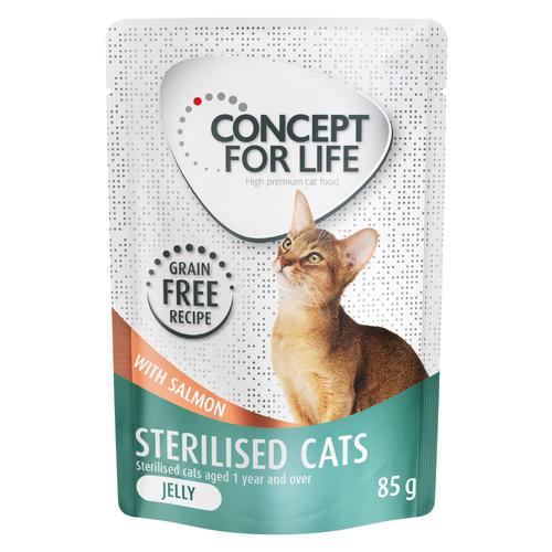 12 x 85 g Concept for Life Sterilised Cats Lachs getreidefrei - in Gelee