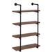 HomCom 4 Piece Tiered Shelf Wood/Metal in Black/Brown | 51.5 H x 31.5 W x 11.75 D in | Wayfair 838-110