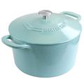 Martha Stewart Enameled Cast Iron 7 Quart Dutch Oven w/ Lid In Cream Enameled Cast Iron/Cast Iron in Green/Blue | 6.7 H x 12.25 W in | Wayfair