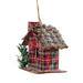 Northlight Seasonal 4.25" Red Plaid & Pine Needle Hanging Bird House Christmas Ornament Wood in Brown/Red | 4.25 H x 2.75 W x 3.5 D in | Wayfair