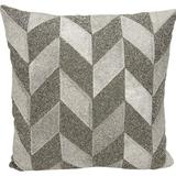 Mercer41 Montague Natural Hide Shimmer Chevron Throw Pillow Polyester/Polyfill/Leather/Suede in Gray | 18 H x 18 W x 0.5 D in | Wayfair