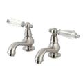 Kingston Brass KS1108WLL Basin Tap Faucet with Cross Handle, Brushed Nickel - Kingston Brass KS1108WLL