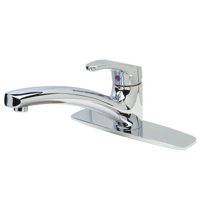 Zurn Industries Z82300-XL-CP8 Deck Mount Faucet w/ 2.2 gpm Aerator - 10" Swing Spout, 8" Plate, Stainless Steel