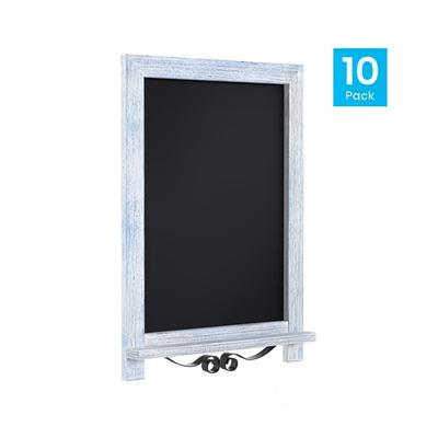 Flash Furniture 10-HFKHD-GDIS-CRE8-422315-GG Chalkboard Sign w/ Legs - 10 Pack, 12"W x 17"H, Pine Wood Frame, Rustic Blue